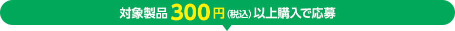 対象製品300円（税込）以上購入で応募